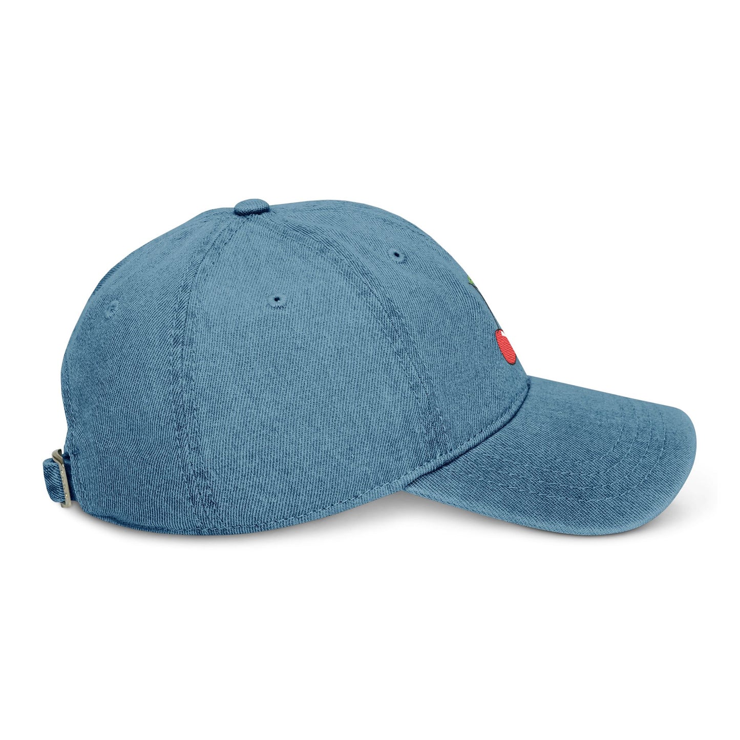 Cherry Embroidered Denim Hat - Casual Cap for Summer Styling