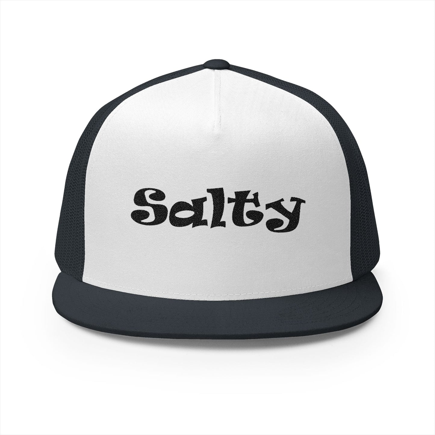 Salty 5 Panel Trucker Cap - Fun Embroidered Hat for Outdoor Adventures