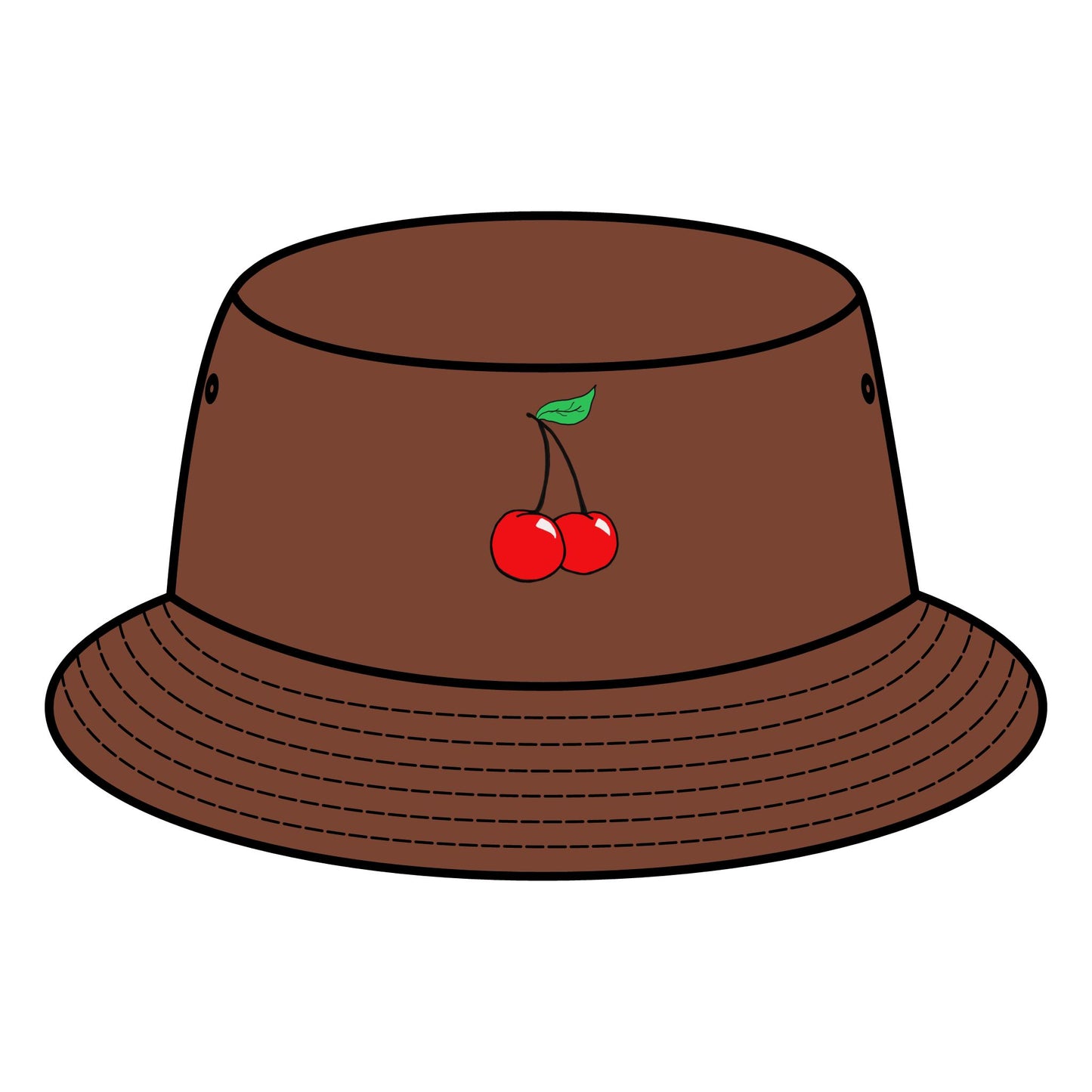 Cherry Embroidered Bucket Hat - Trendy Summer Accessory