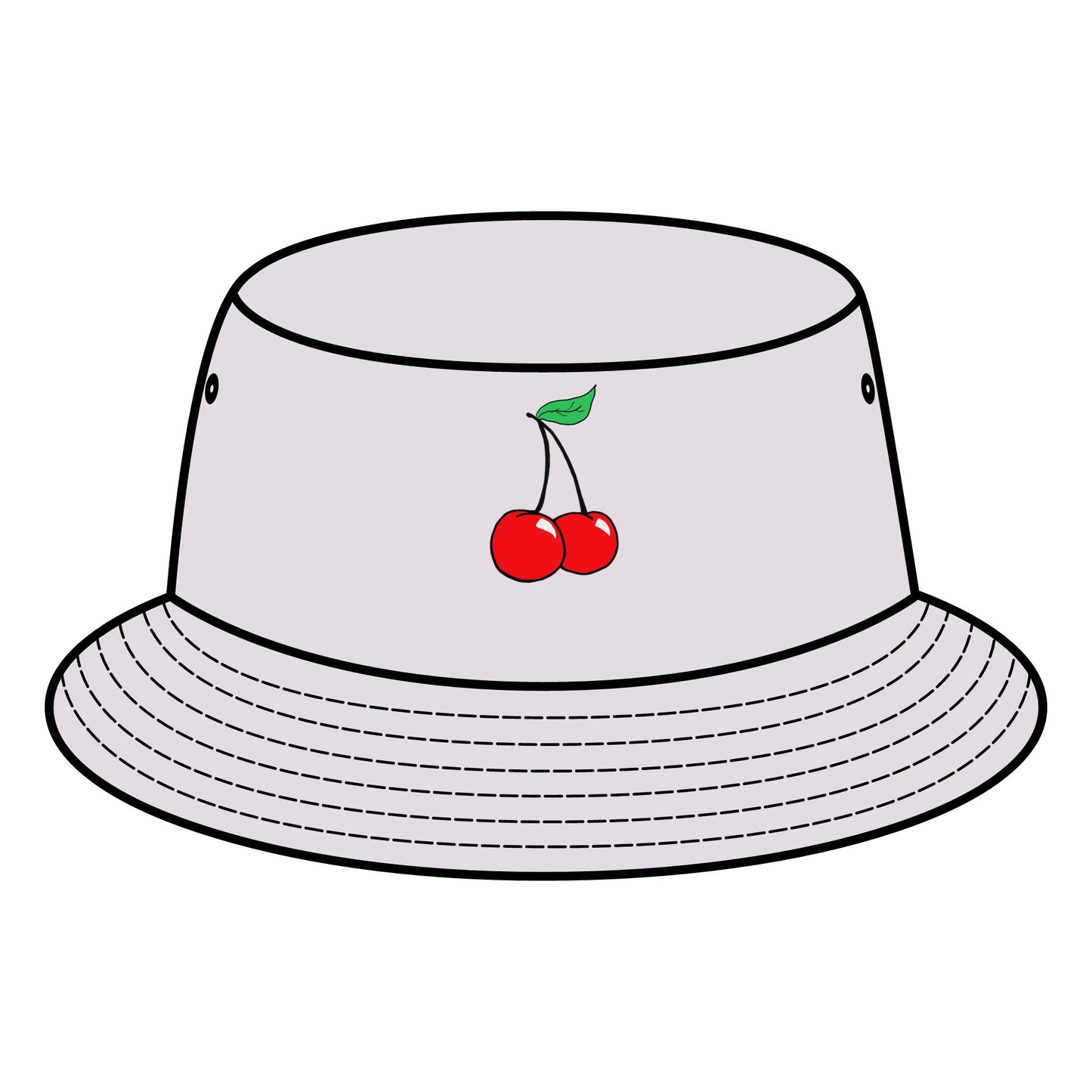 Cherry Embroidered Bucket Hat - Trendy Summer Accessory