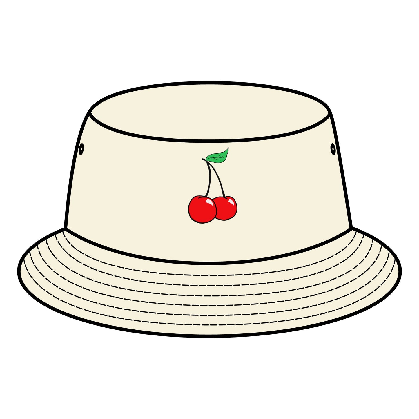 Cherry Embroidered Bucket Hat - Trendy Summer Accessory