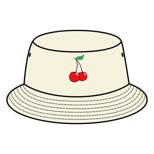 Cherry Embroidered Bucket Hat - Trendy Summer Accessory