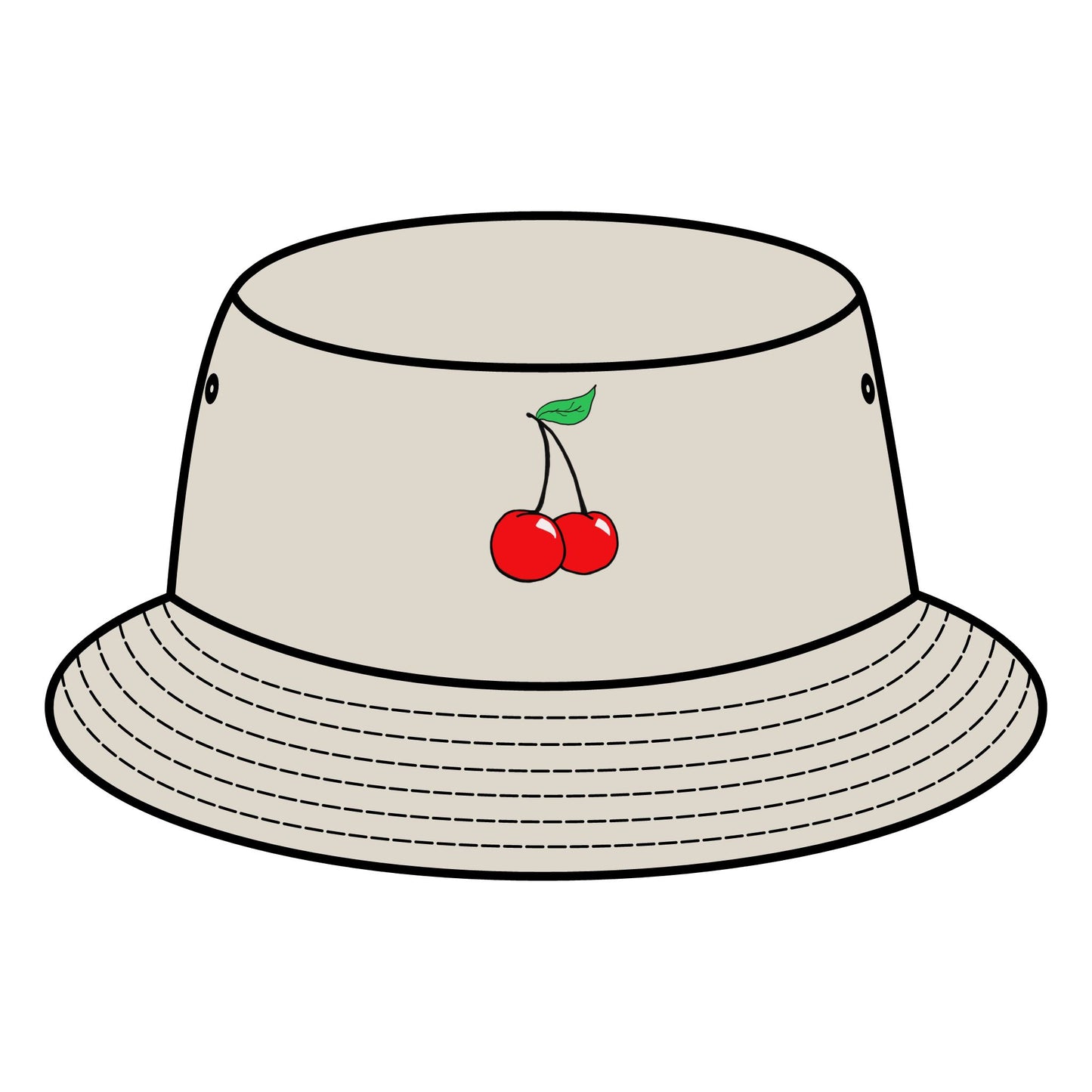 Cherry Embroidered Bucket Hat - Trendy Summer Accessory