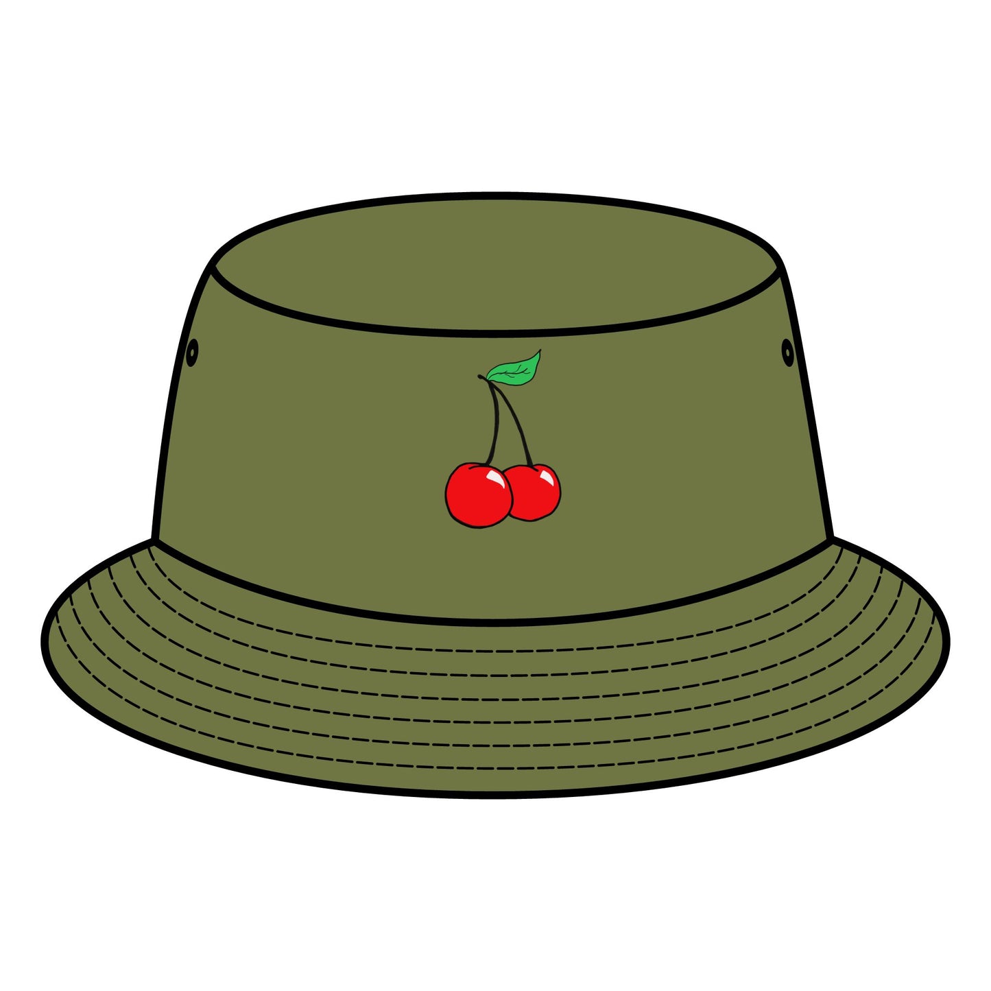 Cherry Embroidered Bucket Hat - Trendy Summer Accessory