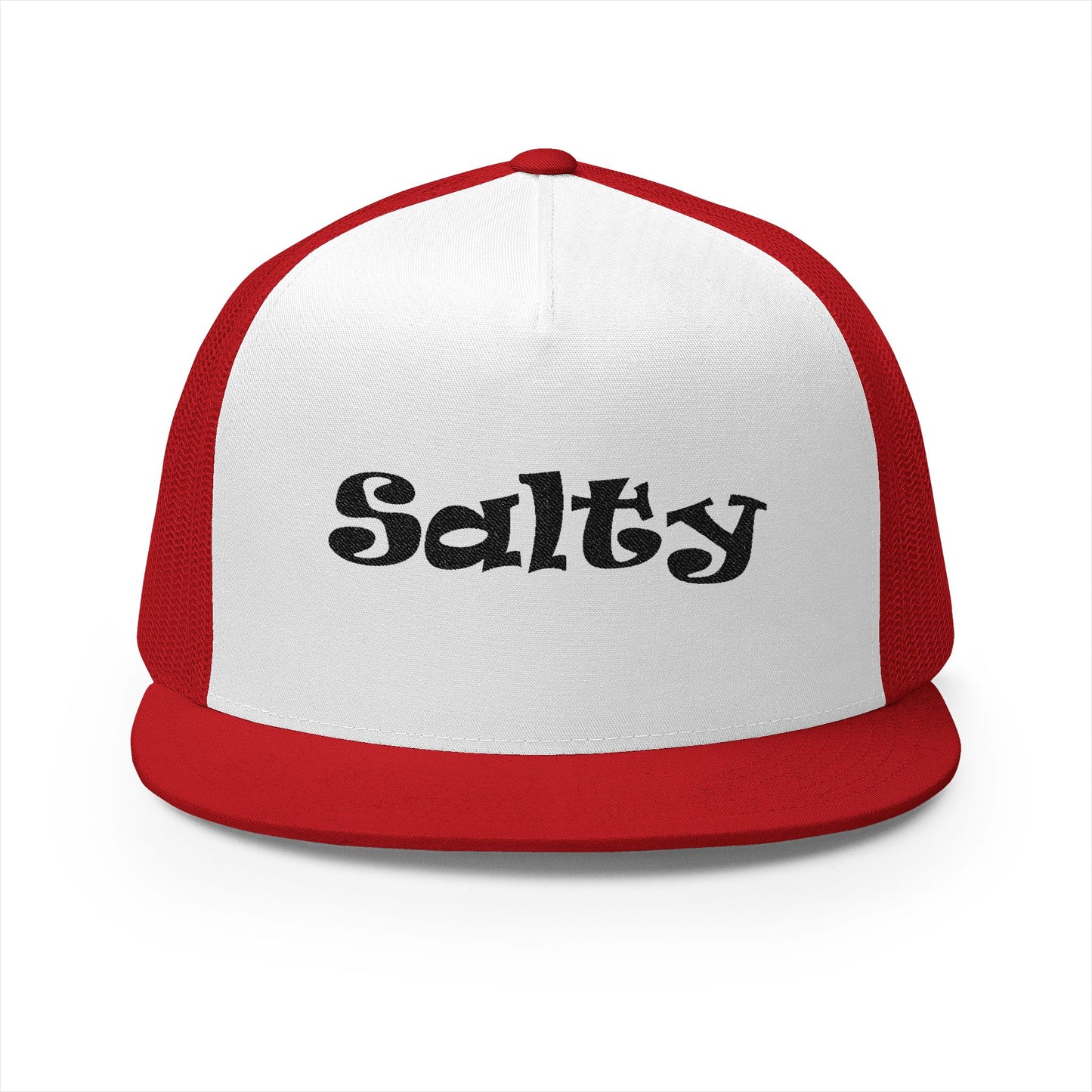 Salty 5 Panel Trucker Cap - Fun Embroidered Hat for Outdoor Adventures