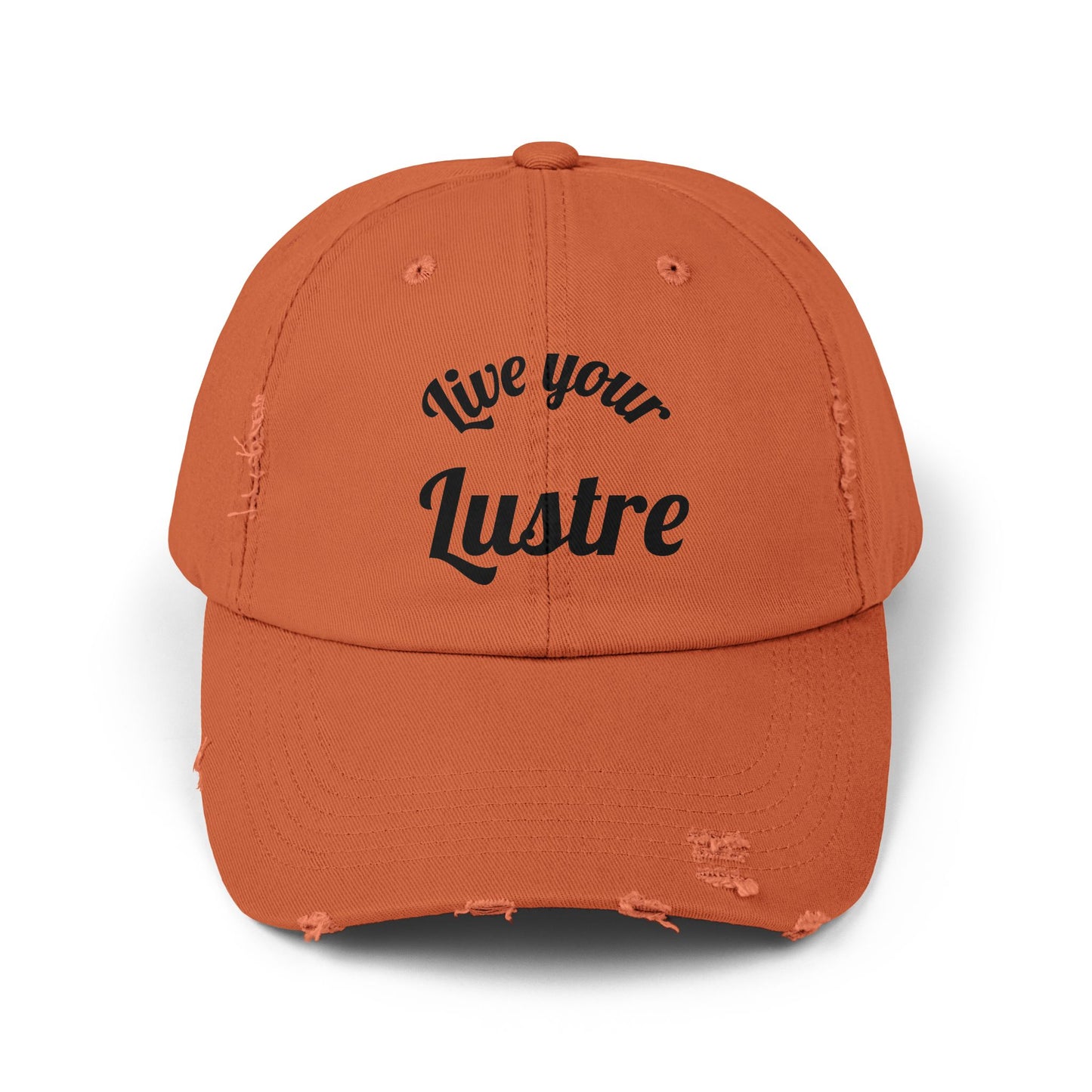 Unisex Distressed Cap - "Live Your Lustre" Vintage Style Hat for Casual Wear
