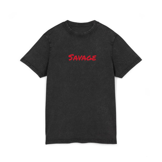 Savage Acid Washed Tee - Bold Graphic T-Shirt for Trendsetters