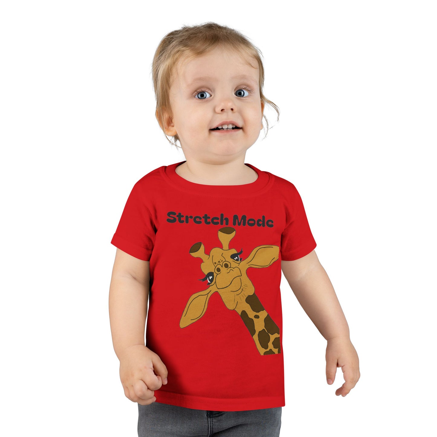 Cute Toddler T-Shirt - 'Stretch Mode' Giraffe Design