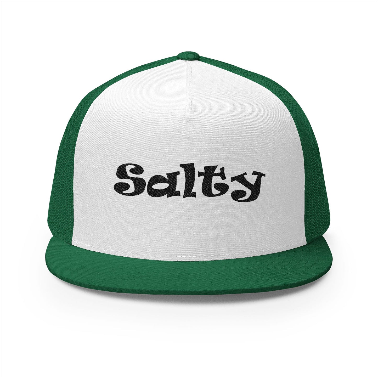 Salty 5 Panel Trucker Cap - Fun Embroidered Hat for Outdoor Adventures