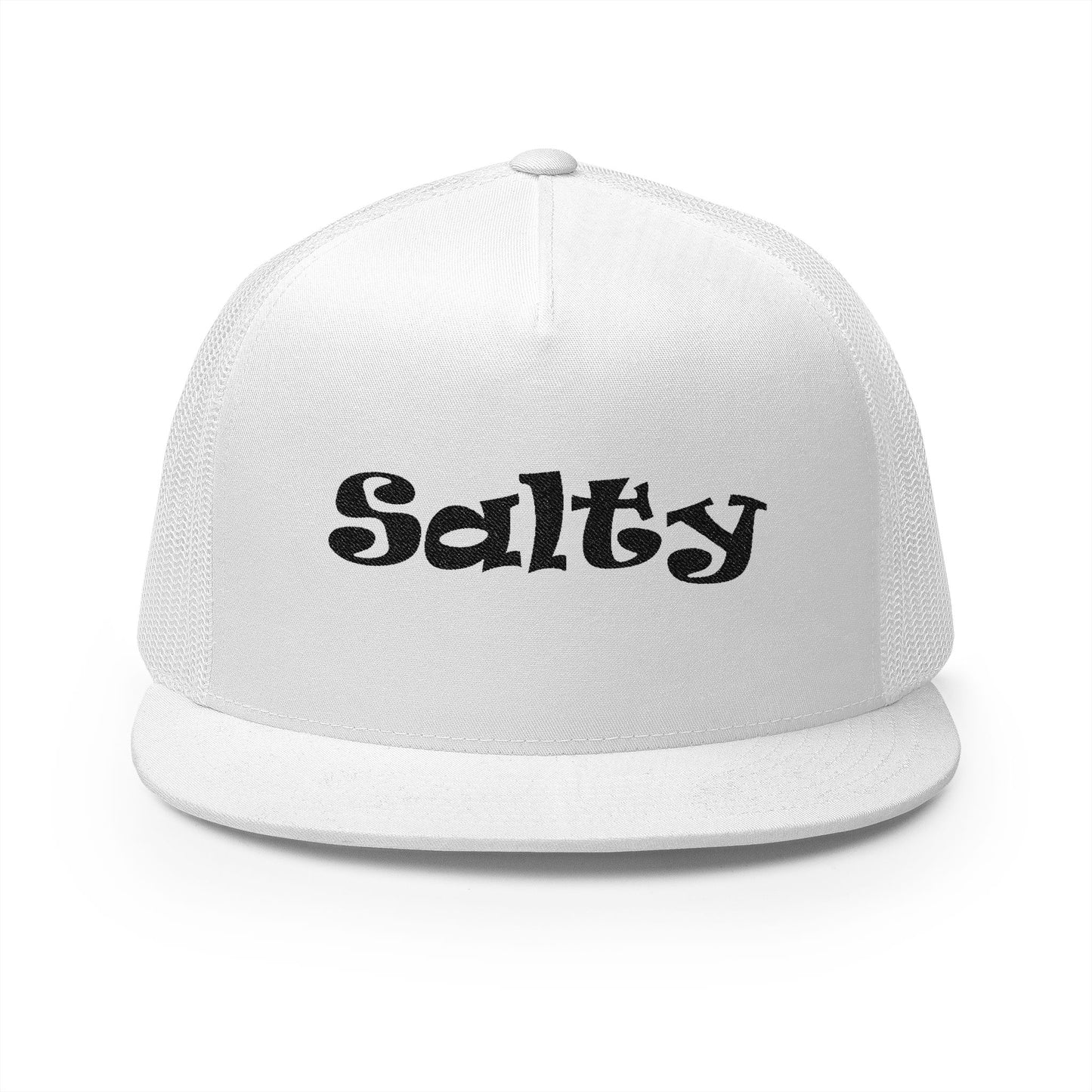 Salty 5 Panel Trucker Cap - Fun Embroidered Hat for Outdoor Adventures