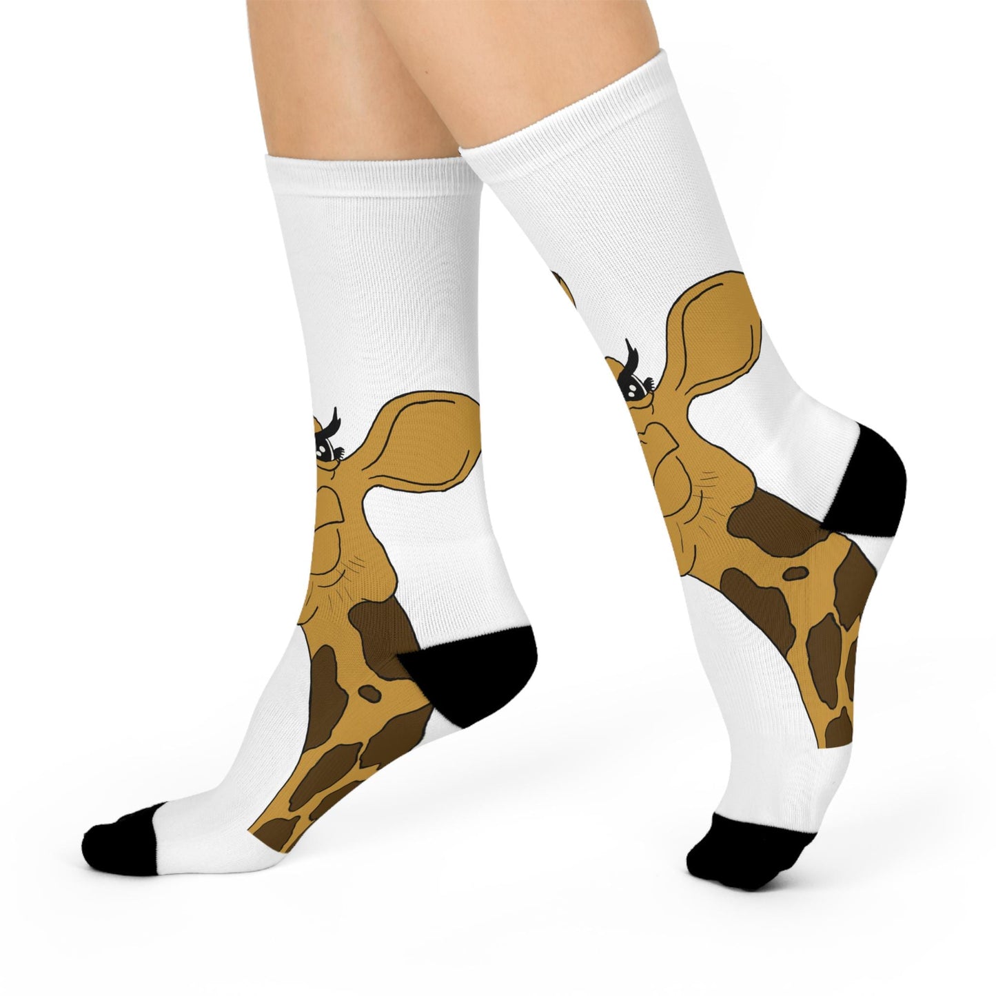 Cushioned Crew Socks G-Raffe! Giraffe, trendy custom socks
