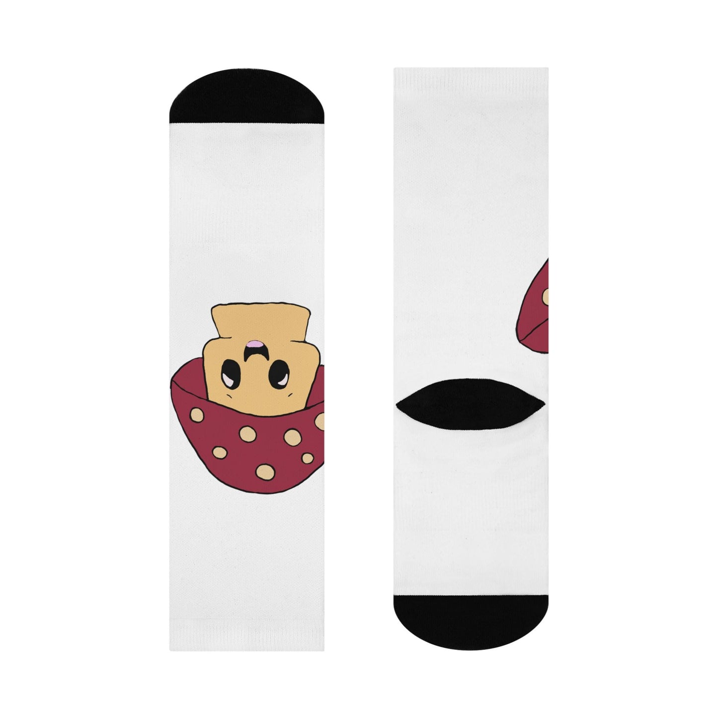 Cushioned Crew Socks "Shroomy" mushrooms, custom, trendy, rizzy