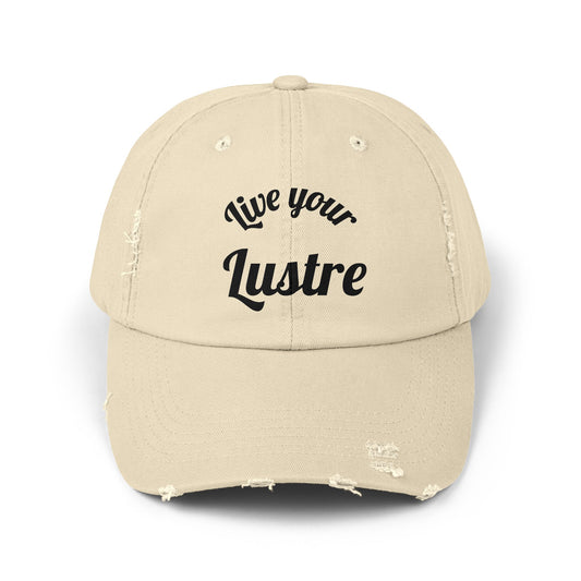 Unisex Distressed Cap - "Live Your Lustre" Vintage Style Hat for Casual Wear
