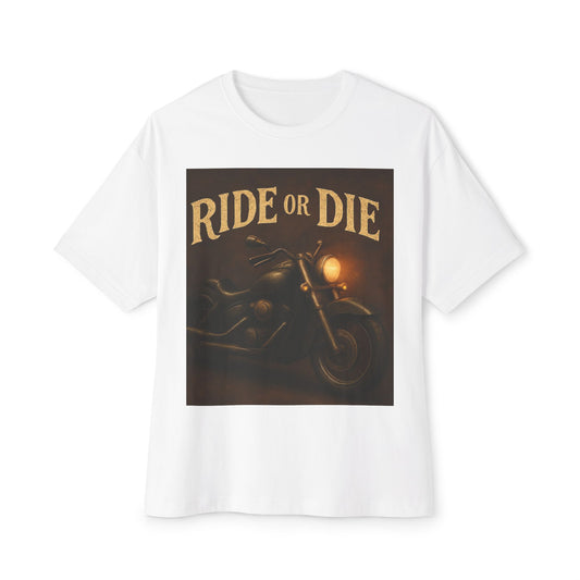 Ride or Die Oversized Tee | Unisex Graphic T-Shirt for Bikers, Casual Wear, gifts for him, Motorcycle Apparel, Music Festivals
