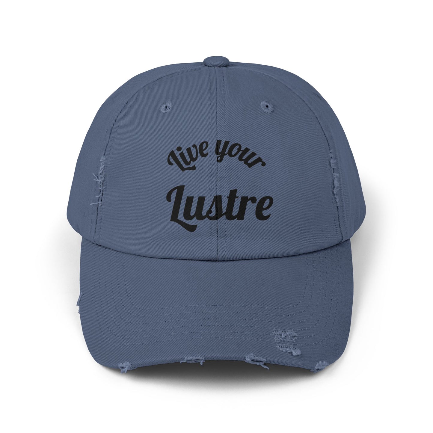 Unisex Distressed Cap - "Live Your Lustre" Vintage Style Hat for Casual Wear