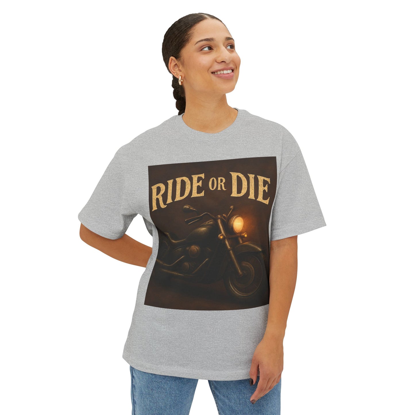 Ride or Die Oversized Tee | Unisex Graphic T-Shirt for Bikers, Casual Wear, gifts for him, Motorcycle Apparel, Music Festivals