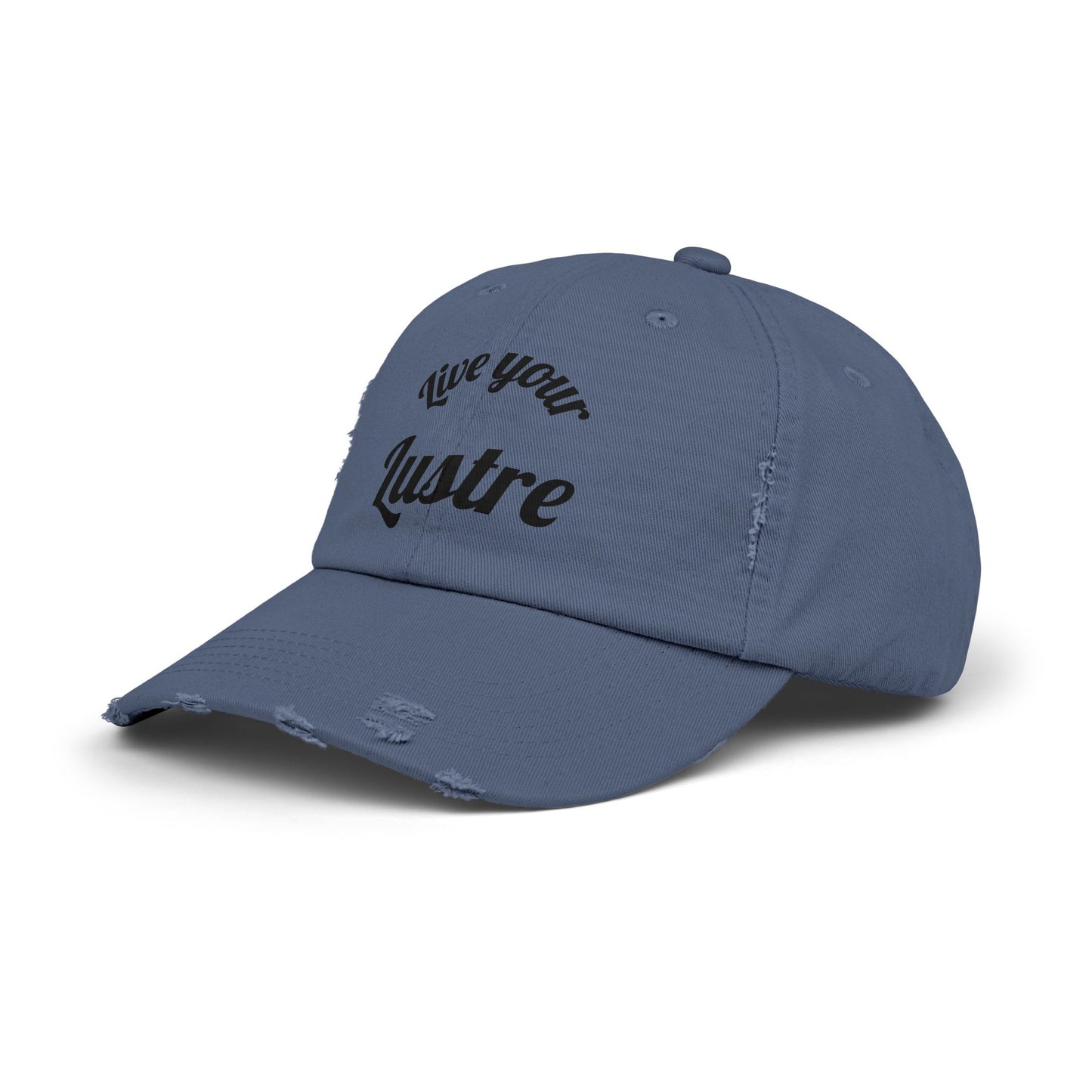 Unisex Distressed Cap - "Live Your Lustre" Vintage Style Hat for Casual Wear