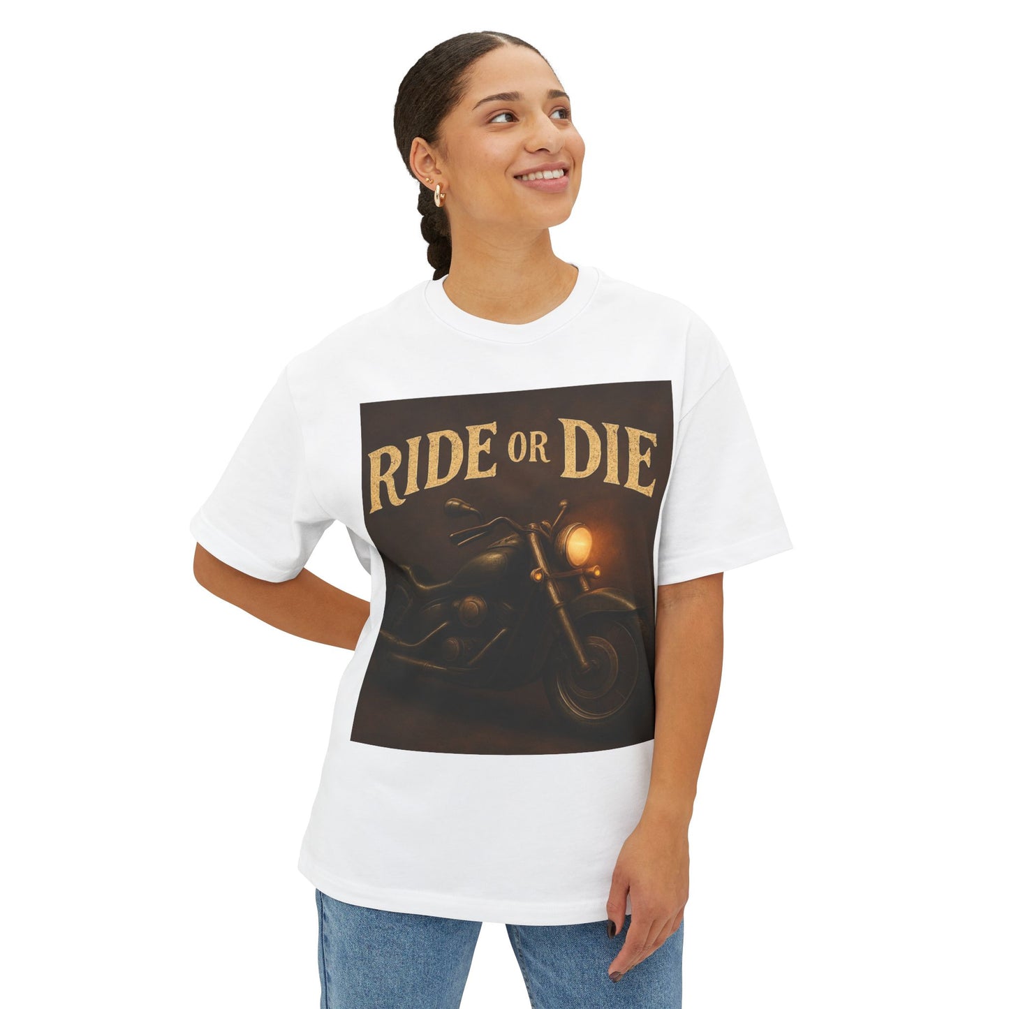 Ride or Die Oversized Tee | Unisex Graphic T-Shirt for Bikers, Casual Wear, gifts for him, Motorcycle Apparel, Music Festivals
