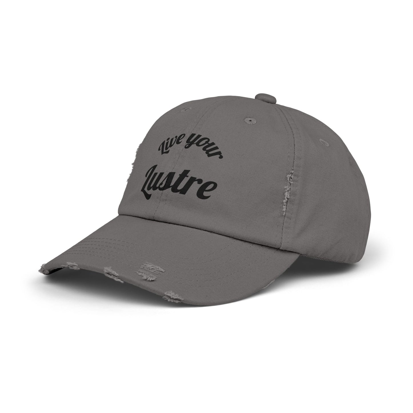 Unisex Distressed Cap - "Live Your Lustre" Vintage Style Hat for Casual Wear