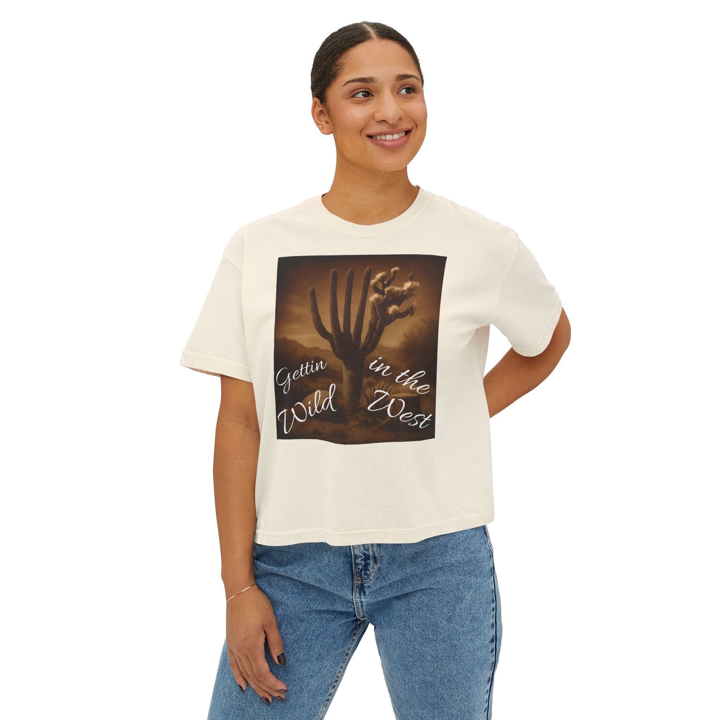 Gettin' Wild in the West Boxy Tee - Desert Vibe Women's Top